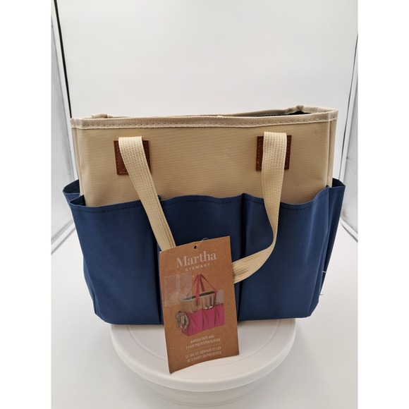 Martha Stewart Accessories - Martha‎ Stewart Garden Tote With 2 Pairs Of Polyester Gloves-NWT